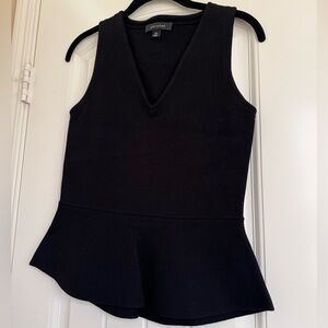 Ann Taylor Black Peplum Knit Top Size XS